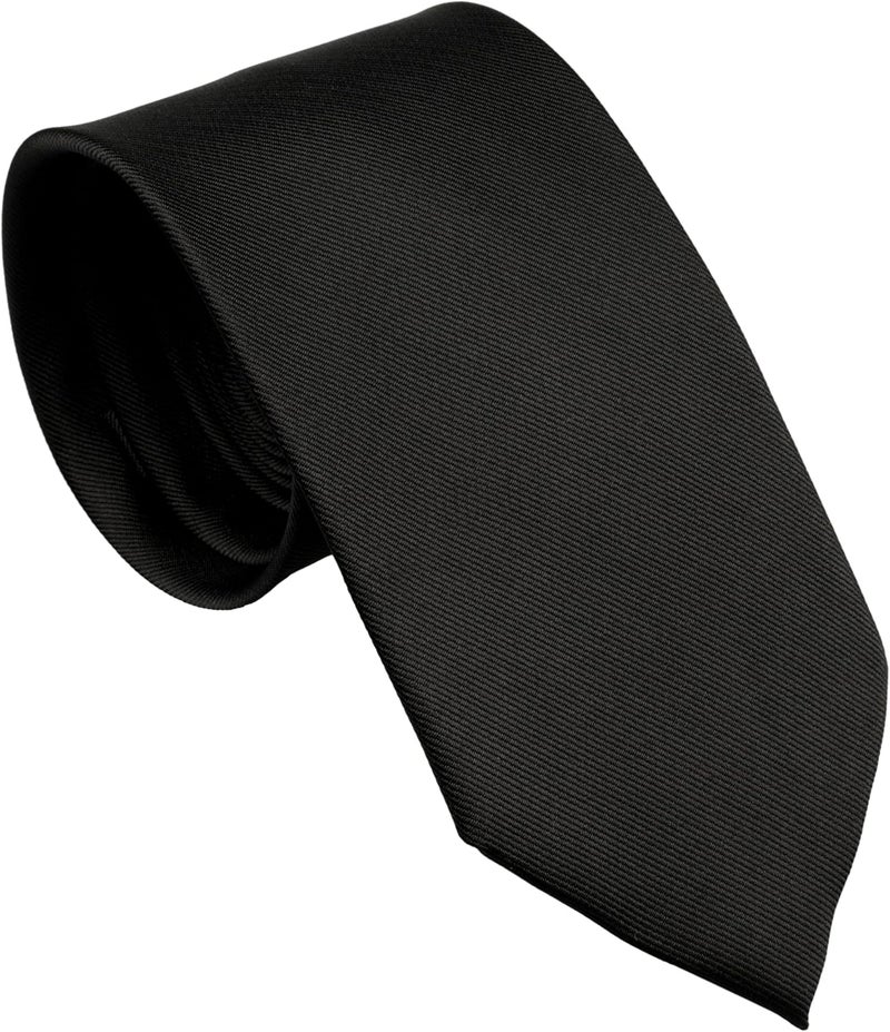 ZENXUS Regular Tie and Pocket Square for Men, Solid Color Necktie Set, 3.2 inch Standard Width - Image 2
